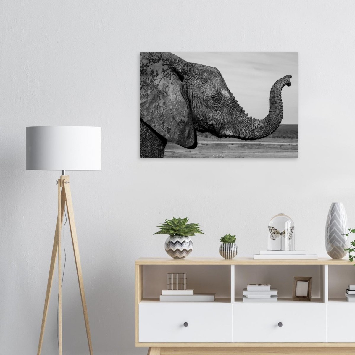 30x45 cm / 12x18″ Intense monochrome Elephant Portrait by Picture This