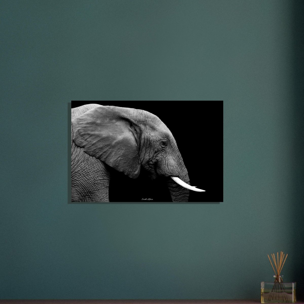 50x75 cm / 20x30″ Black & White Elephant portrait by Picture This