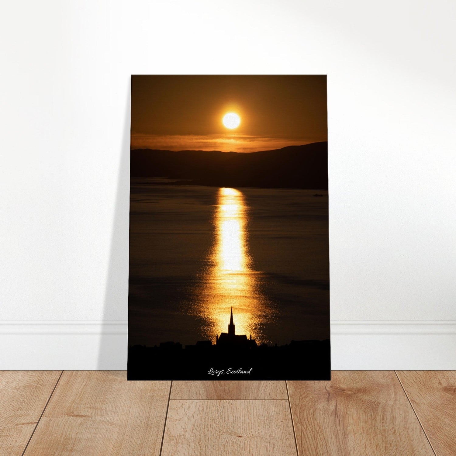 50x75 cm / 20x30″ Canvas The church of Largs at sunset by Picture This