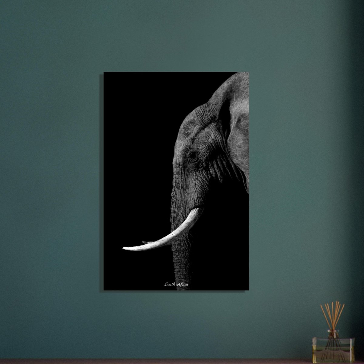 60x90 cm / 24x36″ Black & White Elephant portrait by Picture This