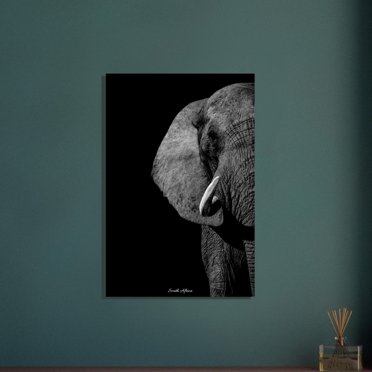 60x90 cm / 24x36″ Monochrome South African Elephant by Picture This